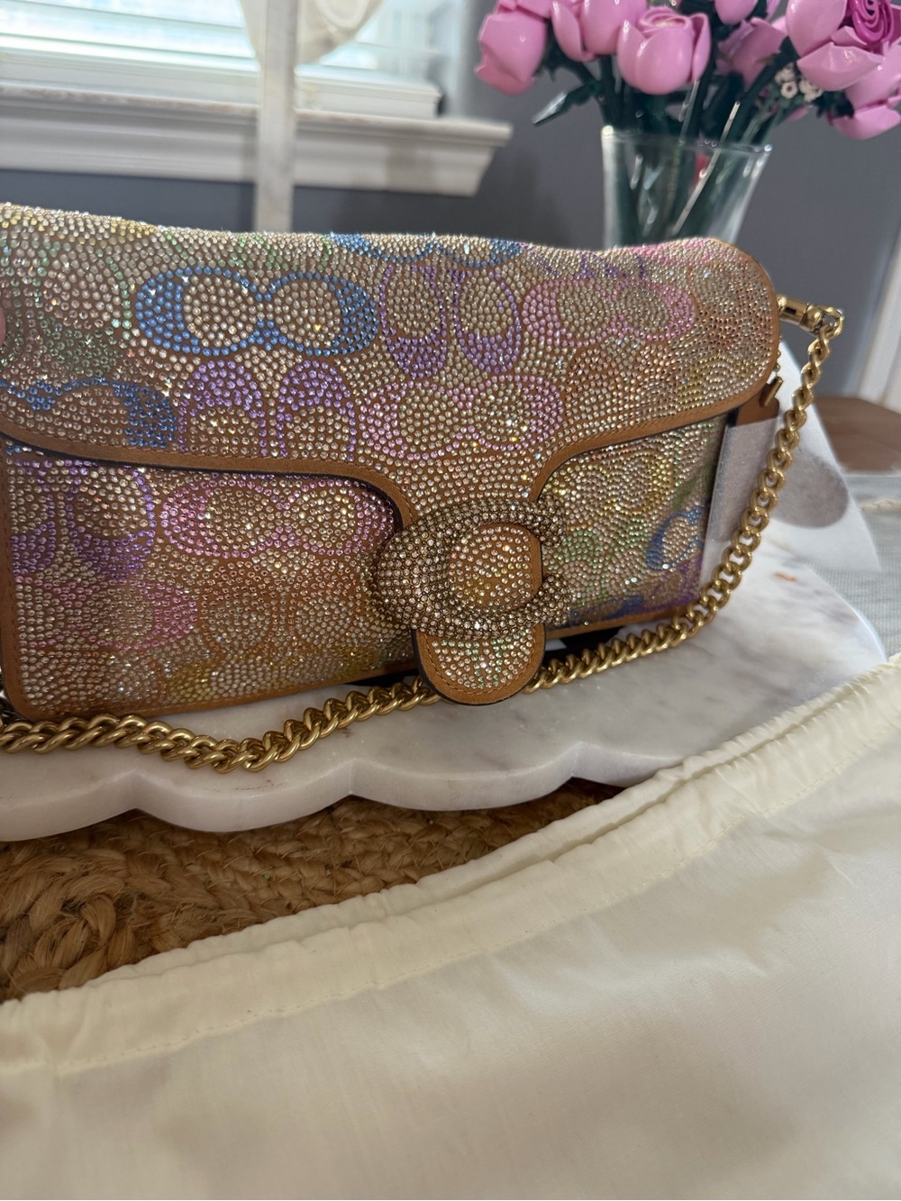 Coach Rainbow Multicolor Crystal Tabby 26